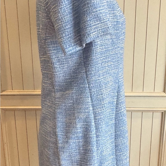 Calvin Klein tweed short sleeve sheath dress. Light blue size 16. Worn once. - Picture 2 of 10